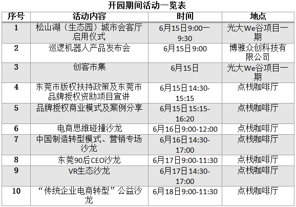 光大we 谷开园活动一览表